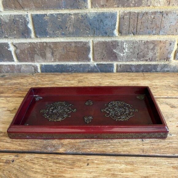 Croscill Imperial Tray Bathroom Decor Red Gold - Picture 1 of 7